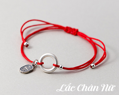 Lắc chân vải bạc may mắn LCBN292